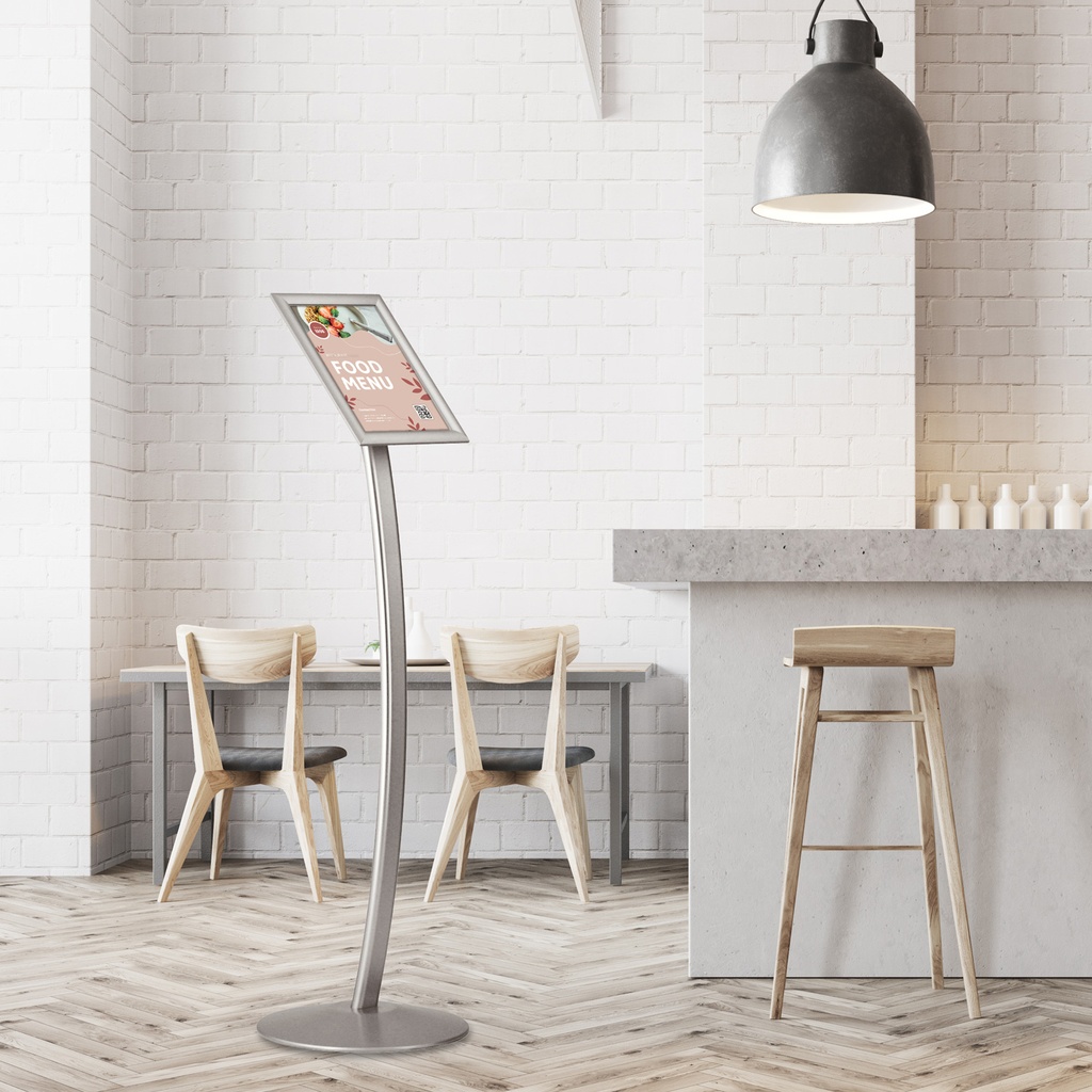 Infostand gebogen met kliklijst A4 25mm