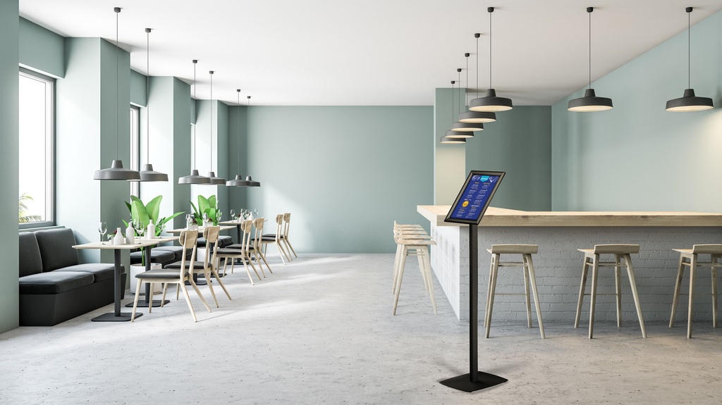 Infostand zwart met kliklijst A4 25mm