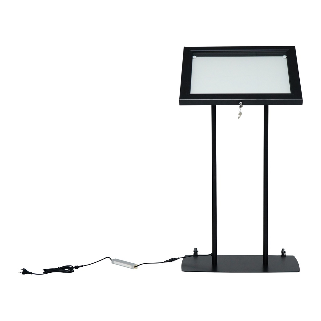 Menu vitrinekast 2x A4 met LED verlichting