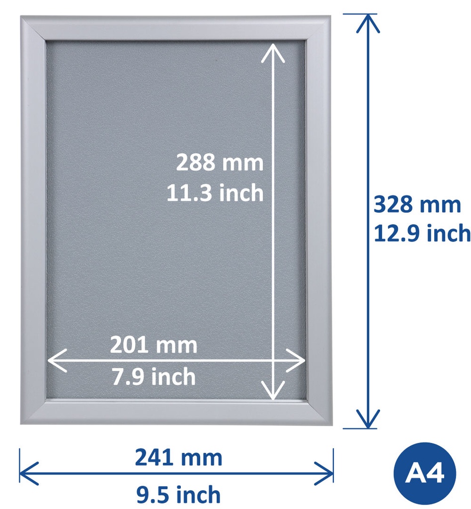 Kliklijst A4 25mm Zilver