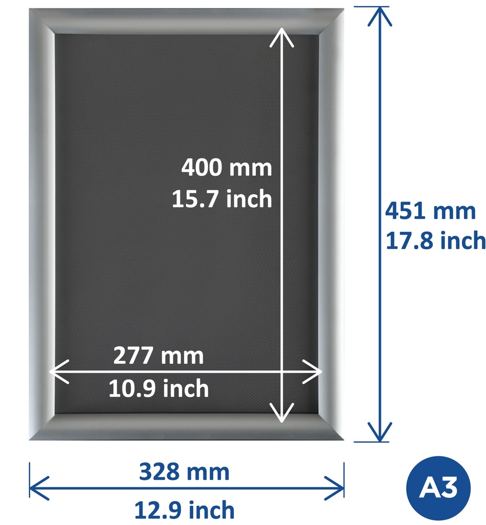 Kliklijst A3 25mm zilver