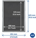 Kliklijst A2 25mm zilverkleurig