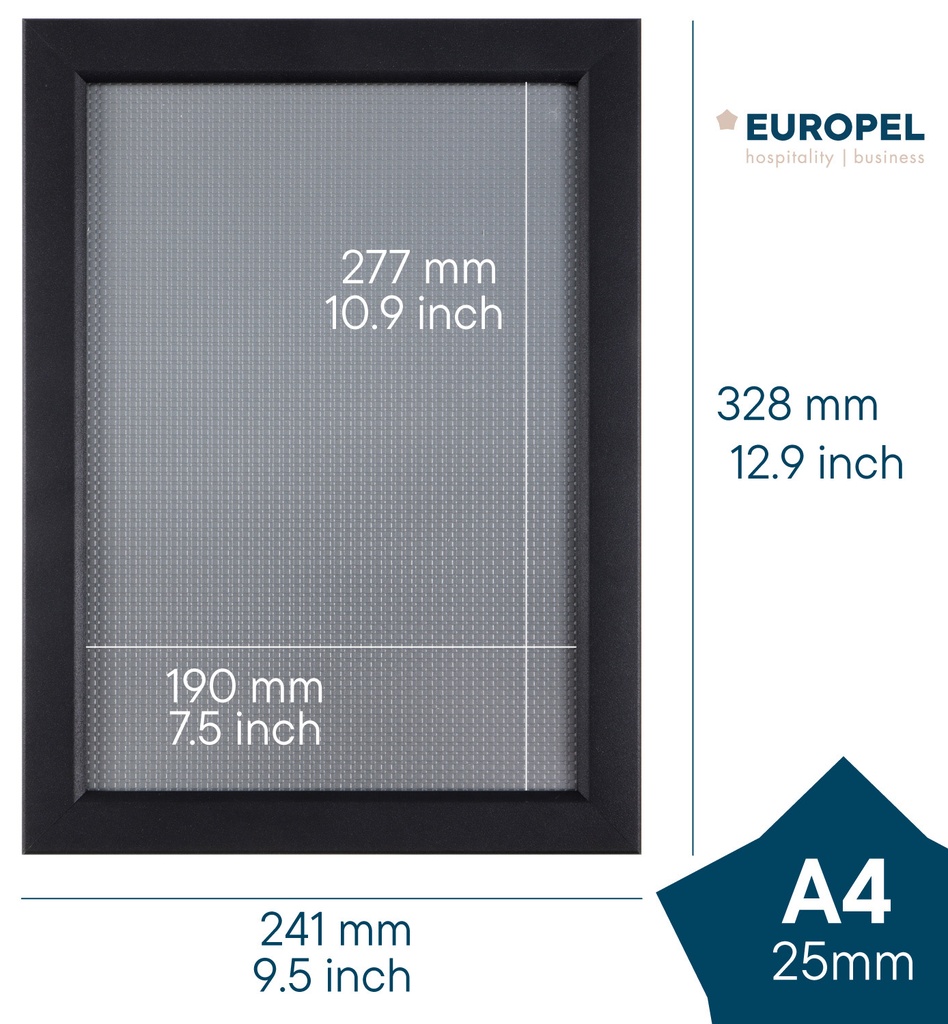 Kliklijst A4 25mm mat zwart