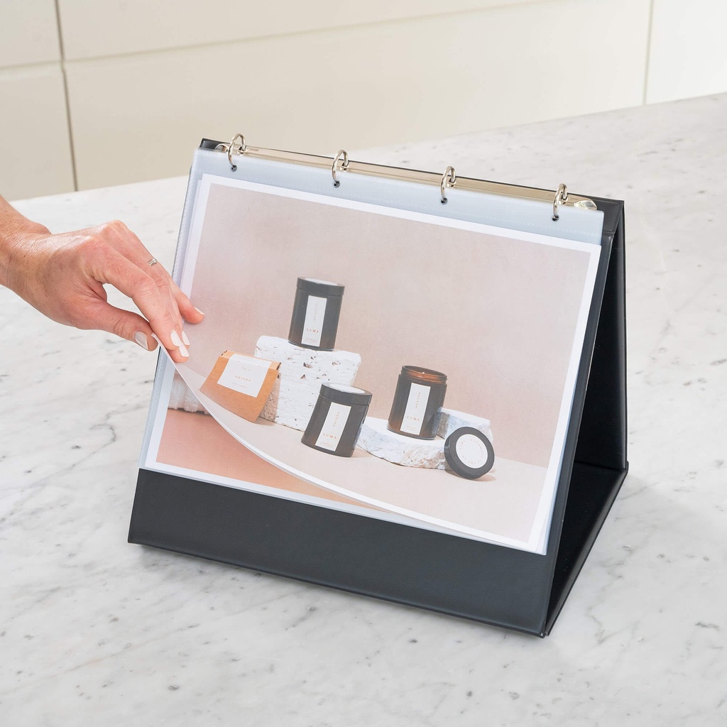 Rillstab Flipover A4 liggend zwart 10 tassen