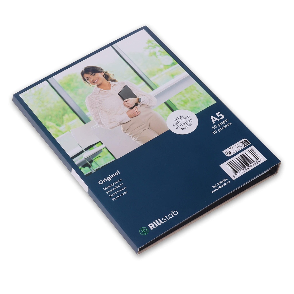 Showalbum Rillstab "Original" A5 zwart - 30 tassen