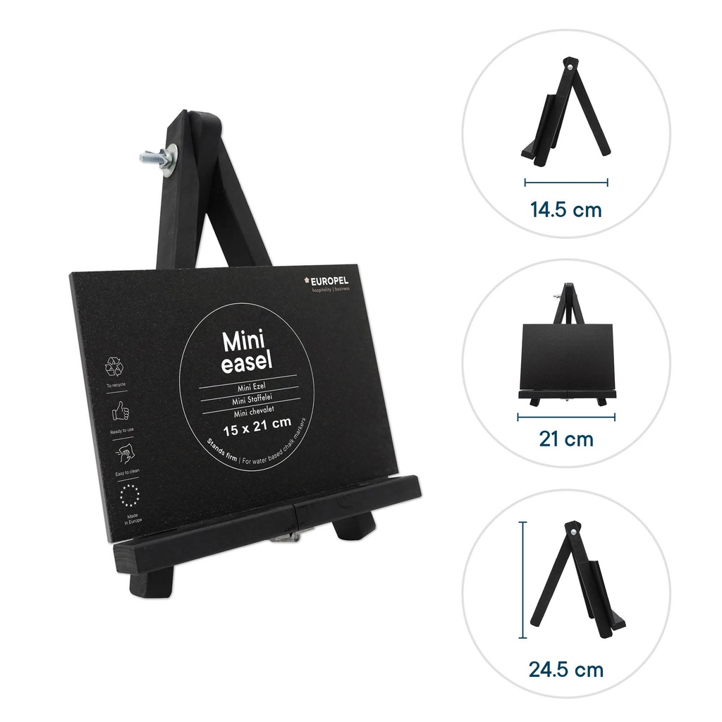 Ezel en krijtbord mini zwart