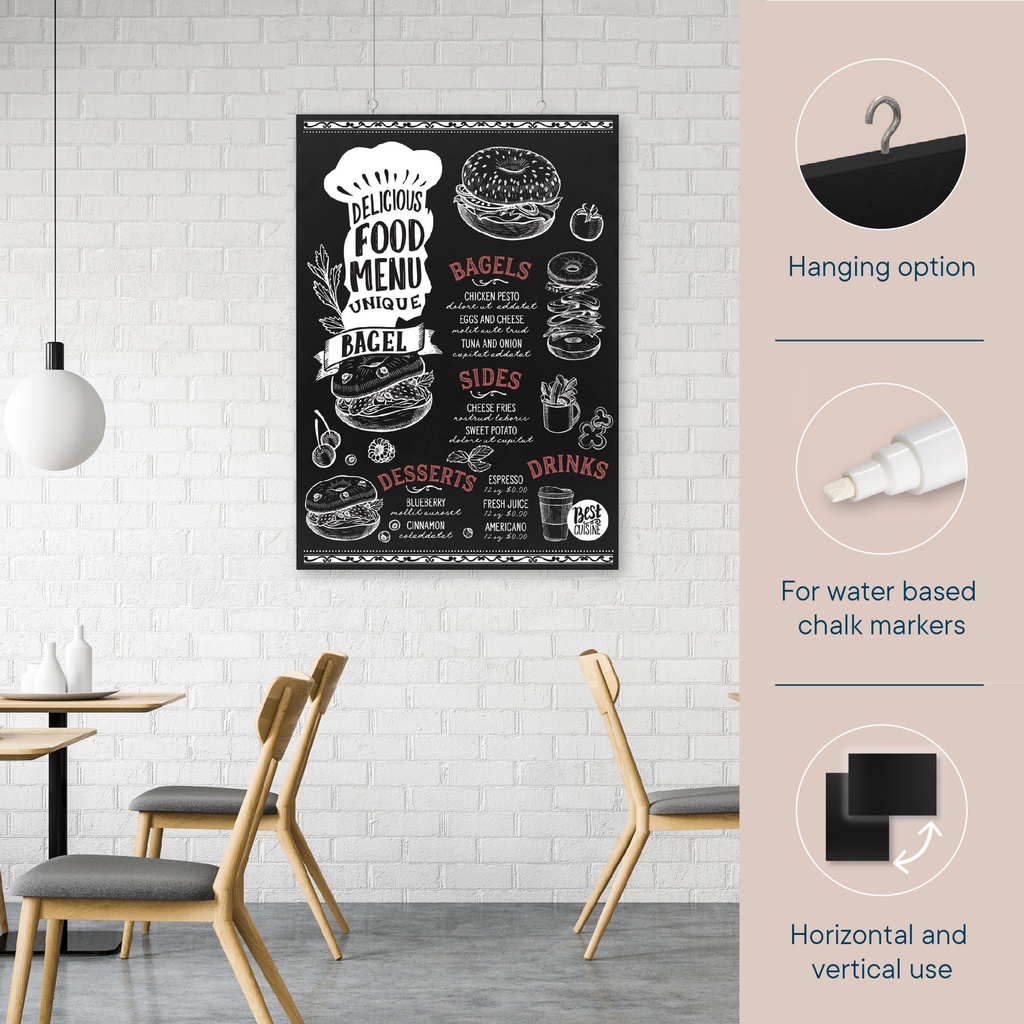 Wandkrijtbord 50 x70cm