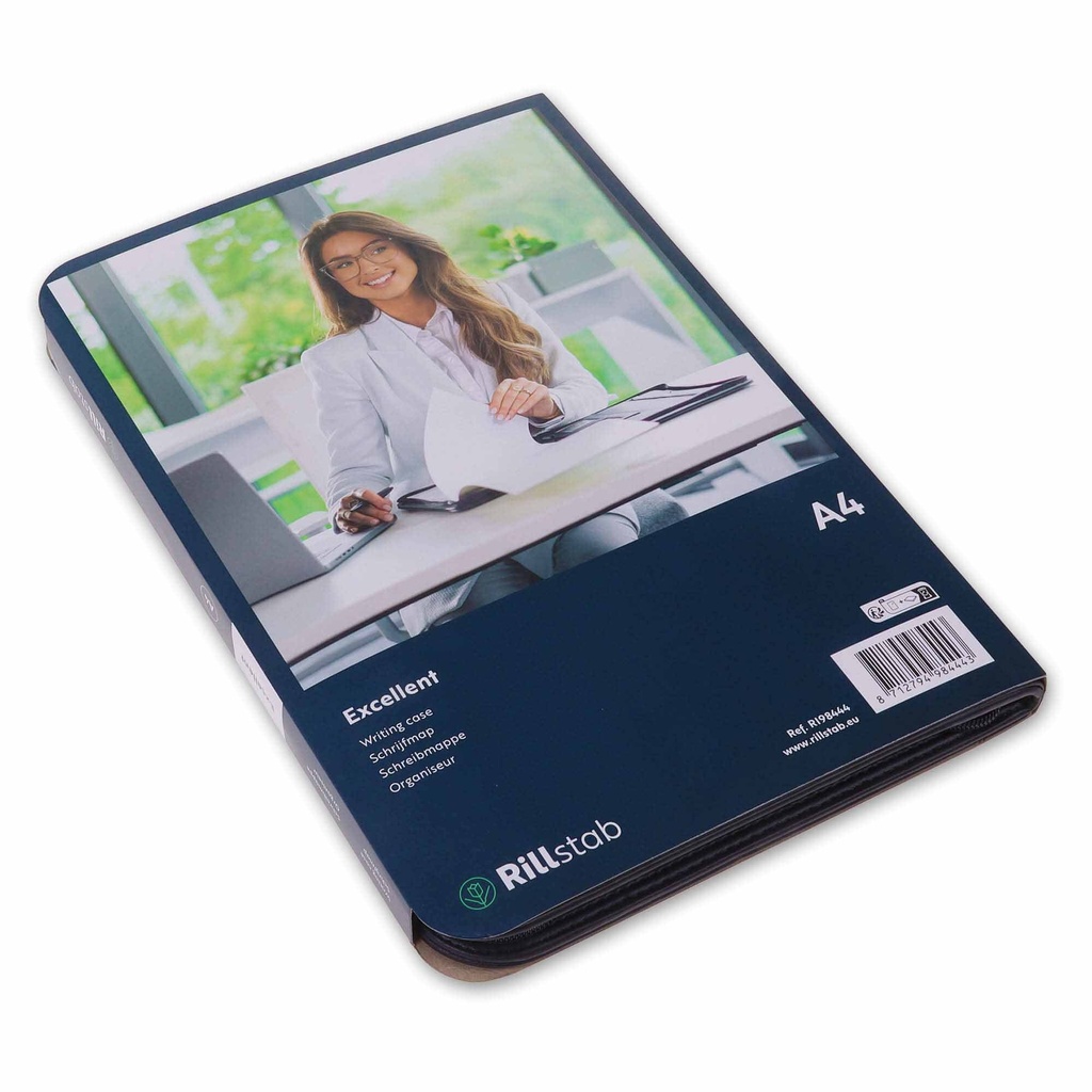 Schrijfmap Rillstab "Excellent deluxe" A4 lederlook zwart
