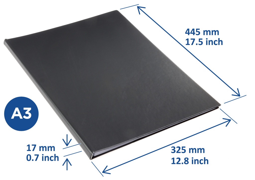 Showalbum Rillstab "Original" A3 zwart - 24 tassen
