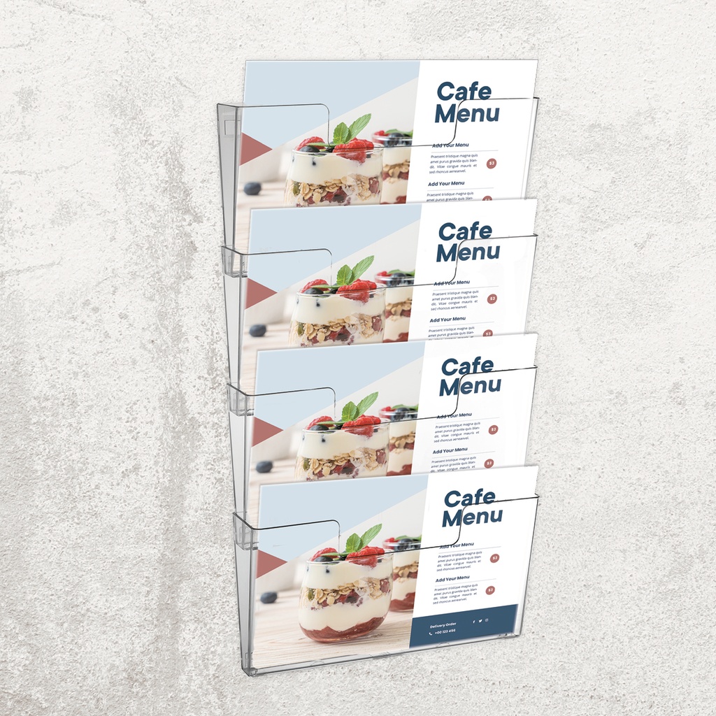 Wandfolderbakje 4xA4 "liggend" en koppelbaar