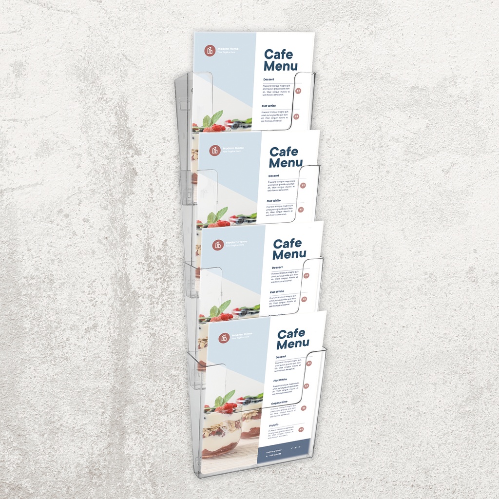 Wandfolderbakje 4xA4 "staand" en koppelbaar