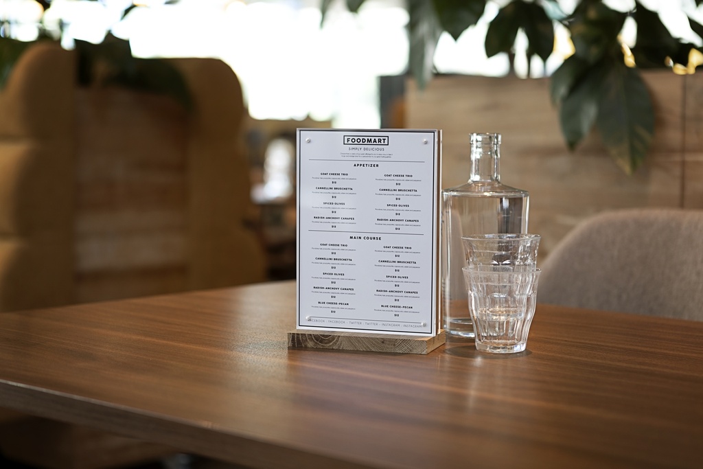 Kaarthouder Acryl/hout/magneet A5