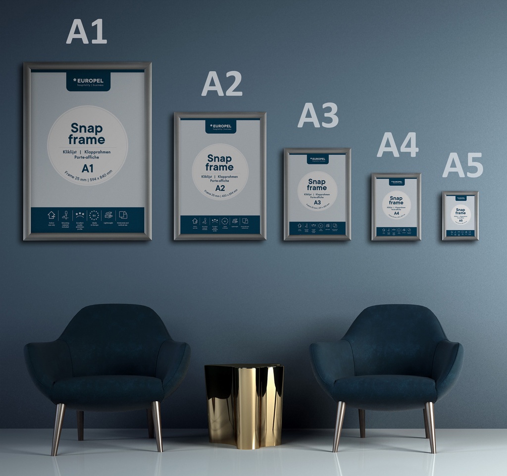 Kliklijst A0  25mm  zilver