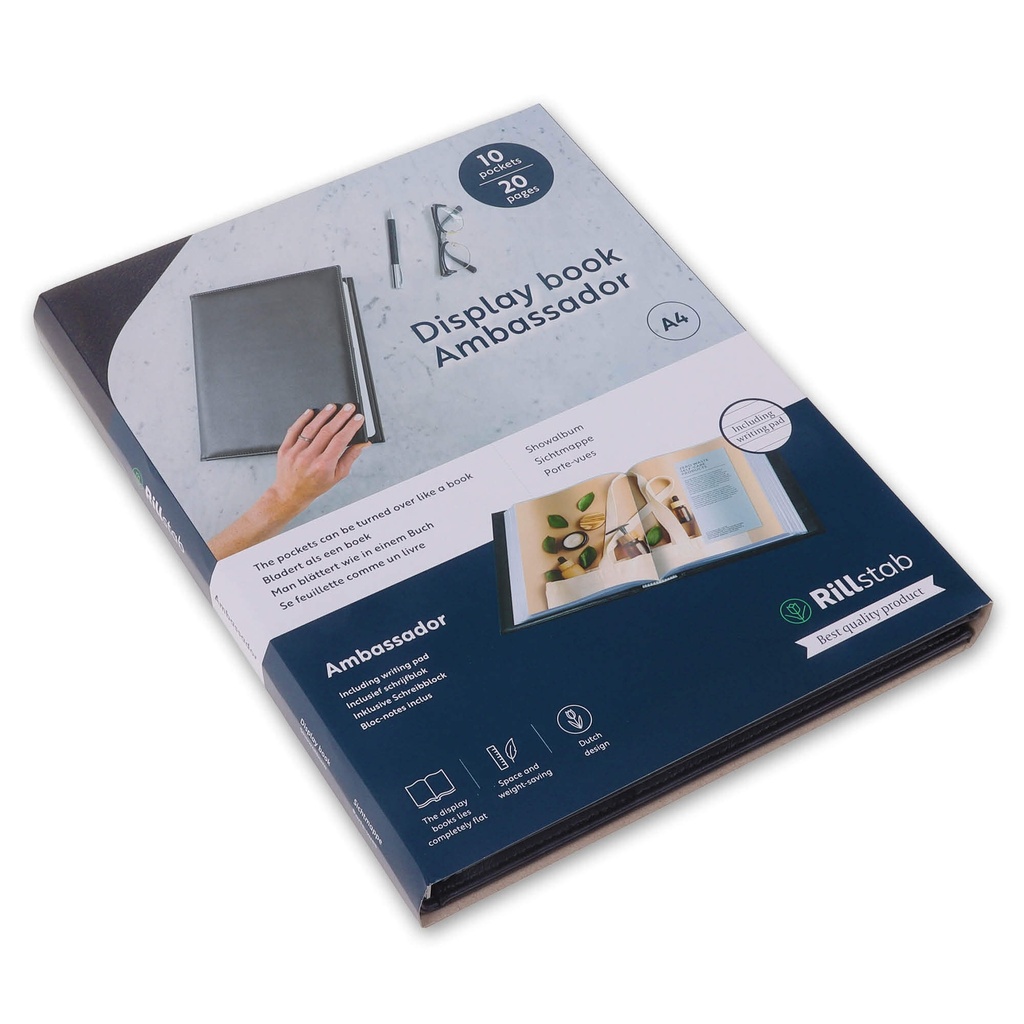 Showalbum Rillstab "Ambassador" A4/10 tassen zwart