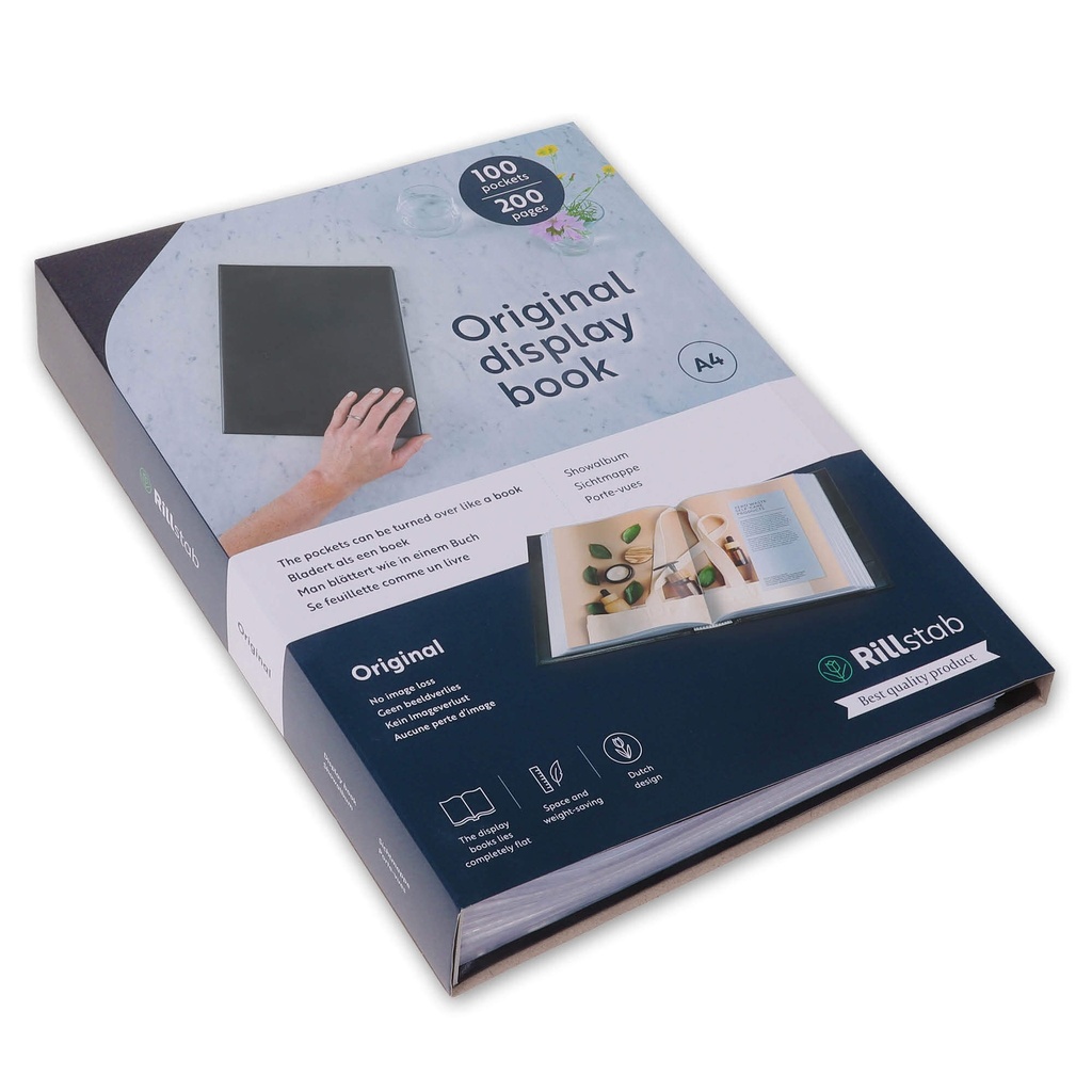 Showalbum Rillstab "Original" A4 zwart 100 tassen