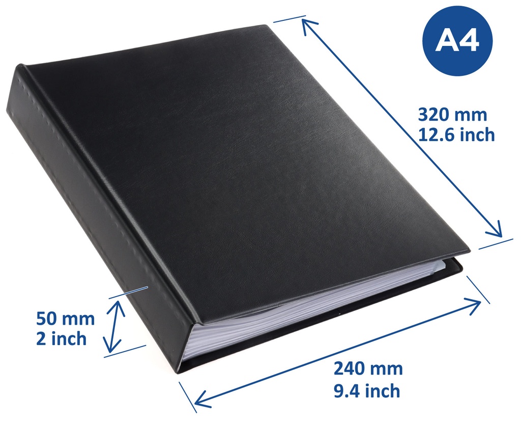 Showalbum Rillstab "Original" A4 zwart 100 tassen