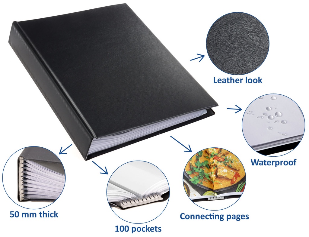 Showalbum Rillstab "Original" A4 zwart 100 tassen