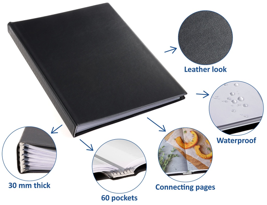 Showalbum Rillstab "Original" A4 zwart - 60 tassen