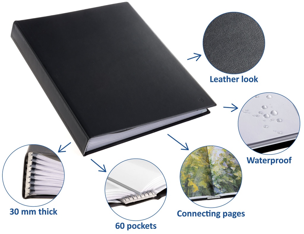 Showalbum Rillstab "Original" A4 zwart - 80 tassen