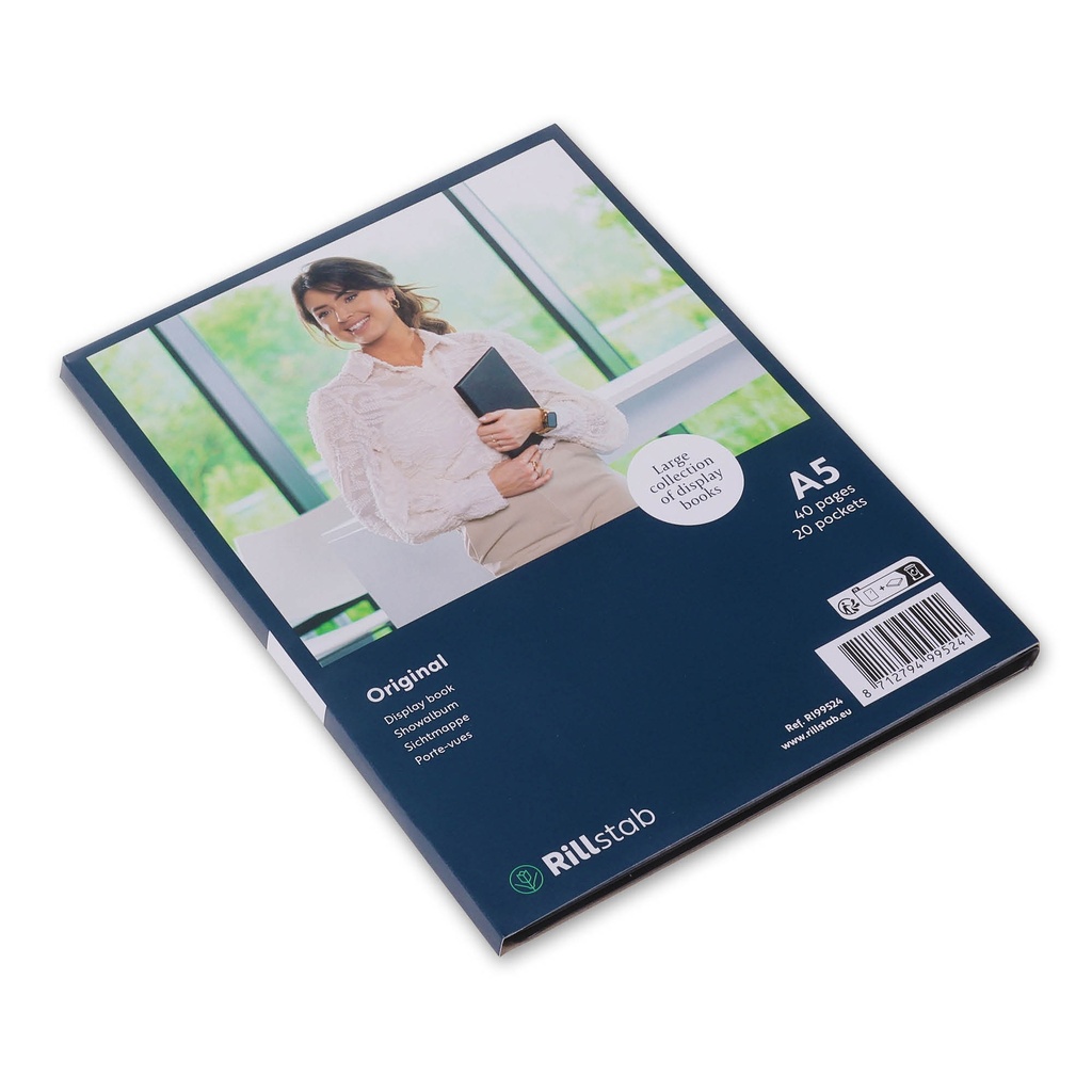 Showalbum Rillstab "Original" A5 zwart  - 20 tassen