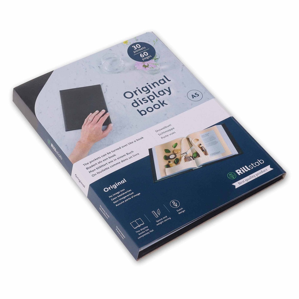 Showalbum Rillstab "Original" A5 zwart - 30 tassen
