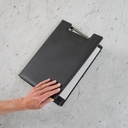 Klemmap Rillstab A4 lederlook zwart