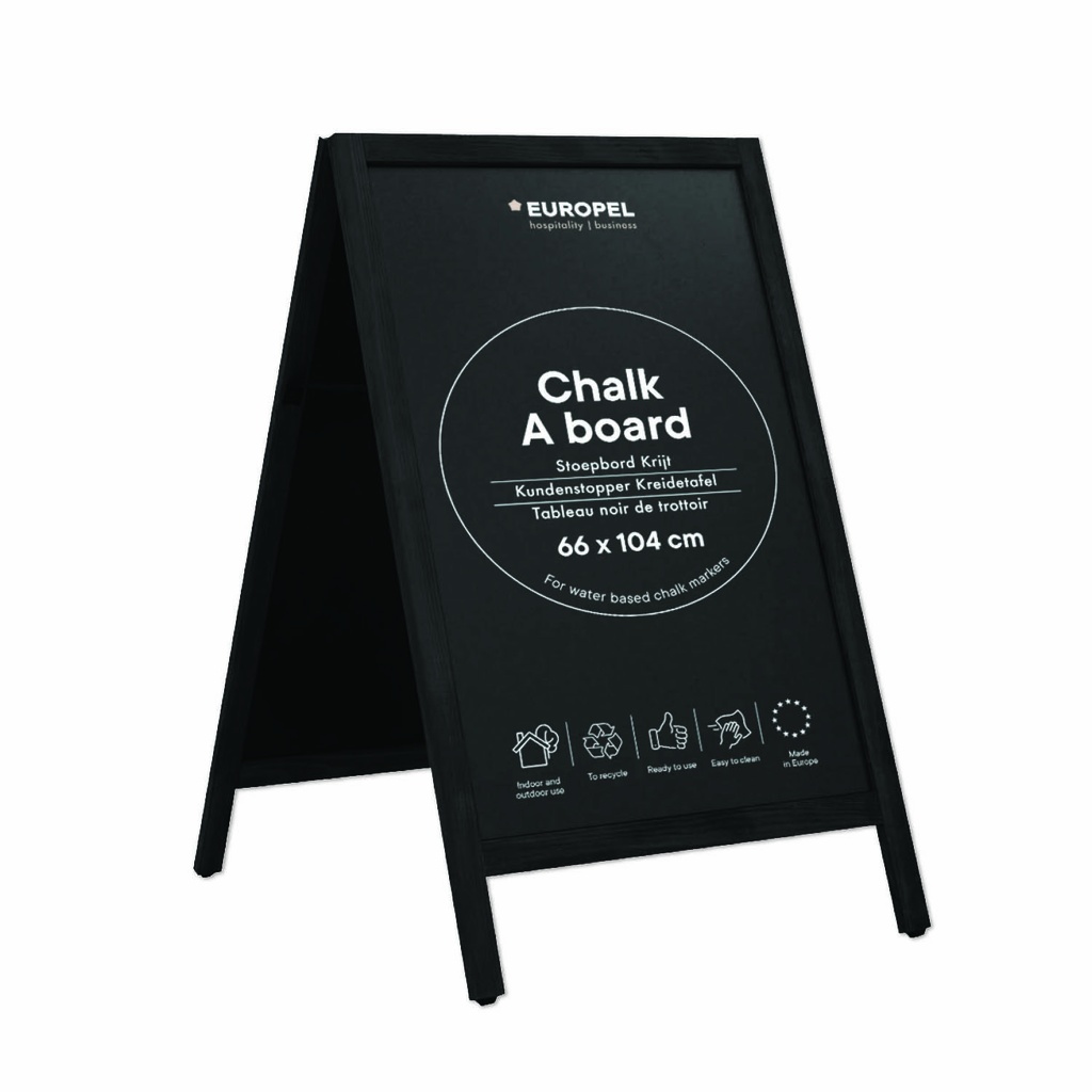 Krijt stoepbord Eco 66x104 cm  zwart