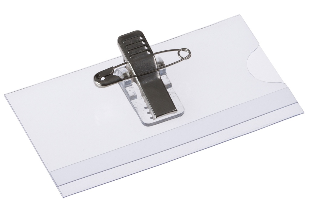 Badge clip + speld 75 x 40 mm / 24 stuks