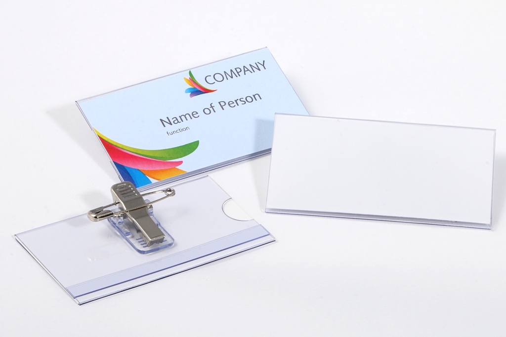 Badge clip + speld 75 x 40 mm / 24 stuks