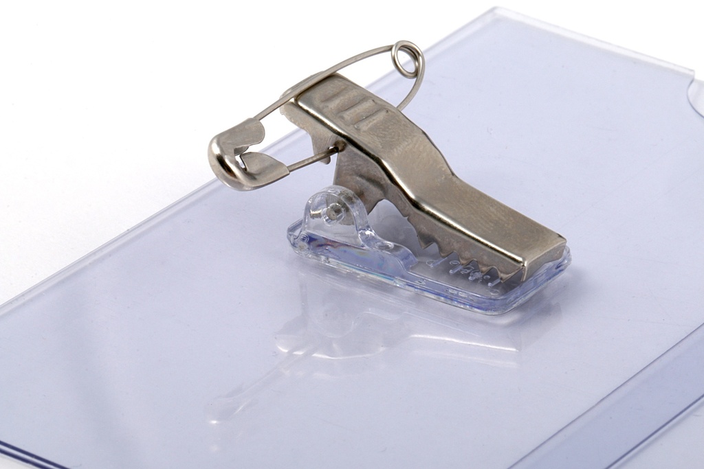 Badge clip + speld 90 x 60 mm / 24 stuks