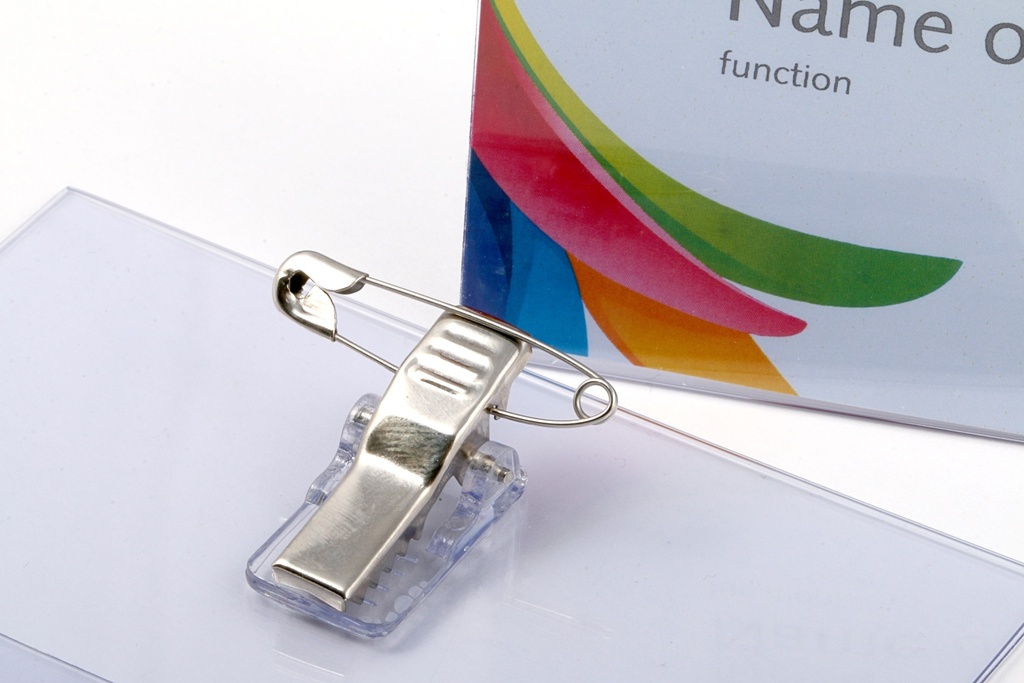Badge clip + speld 90 x 60 mm / 24 stuks