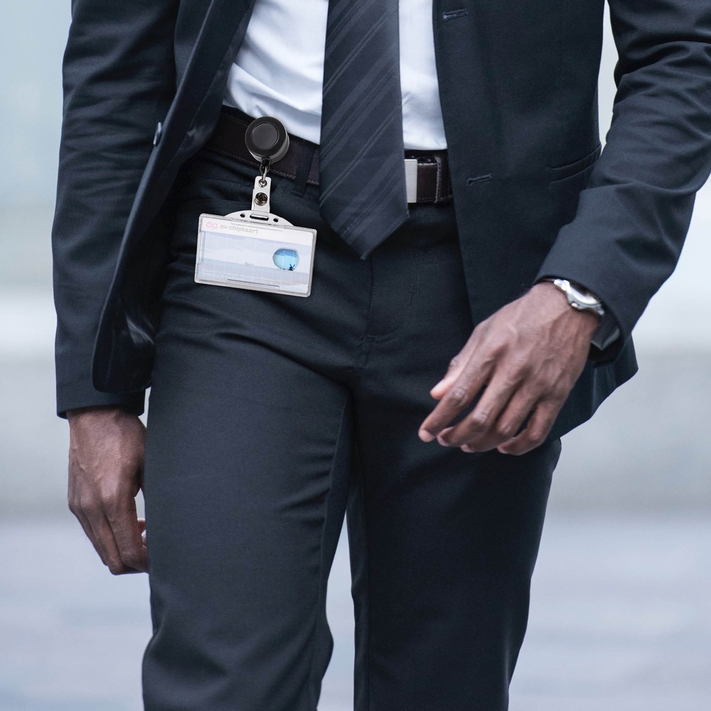 Pashouder met strip + afroller 54x85 mm / 10 stuks