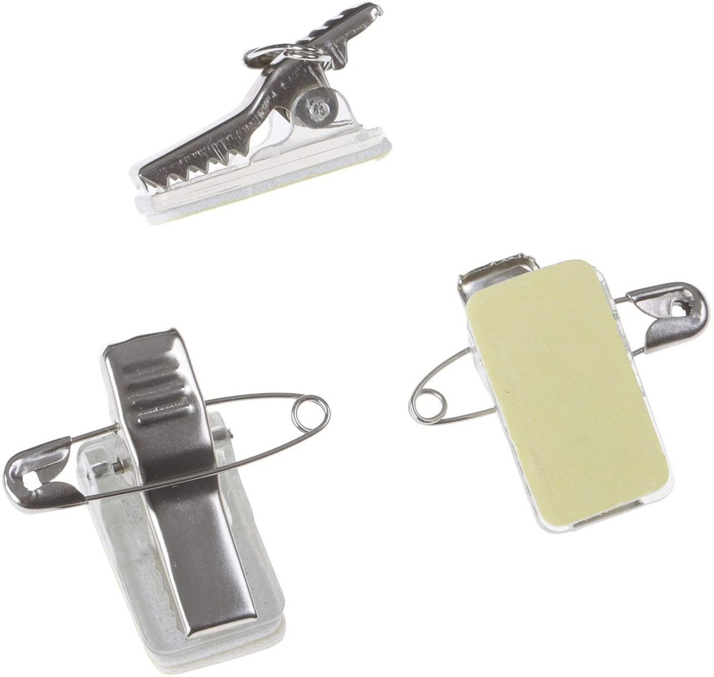 Clip/Speld zelfklevend voor badge 23x13 mm / 50 stuks