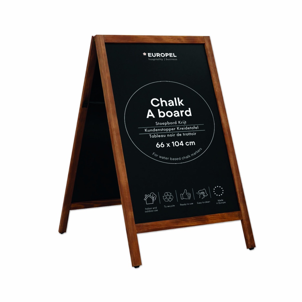 Krijt stoepbord Eco 66x104 cm  zwart