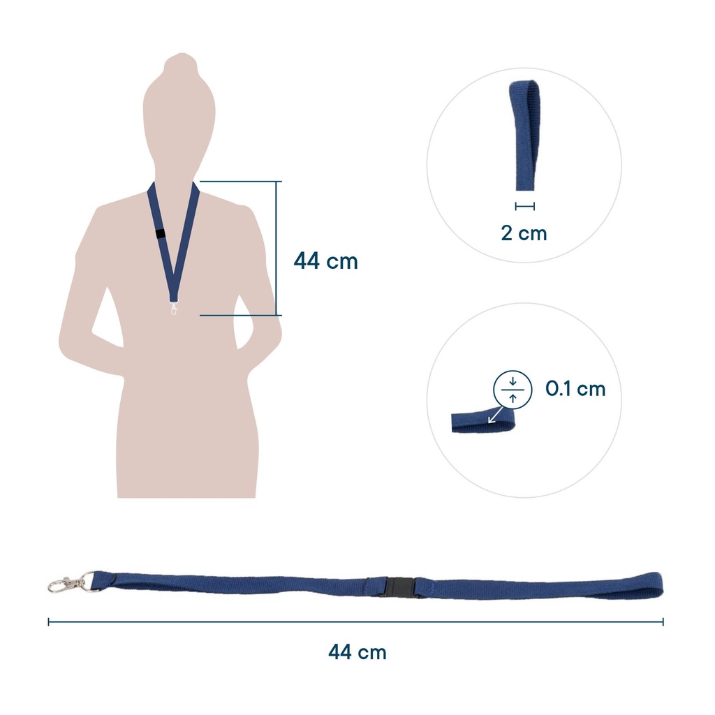 Badgekoord  donkerblauw10 stuks