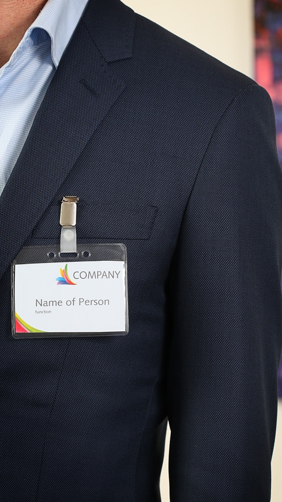 Badge strip + clip 90 x 60 mm / 24 stuks