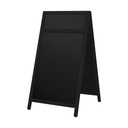 Krijt stoepbord Eco 66x128 cm met topbord zwart