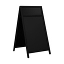 Krijt stoepbord Eco 66x128 cm met topbord zwart