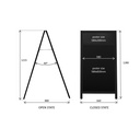 Krijt stoepbord Eco 66x128 cm met topbord zwart