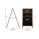 Krijt stoepbord Eco 66x128 cm met topbord natural