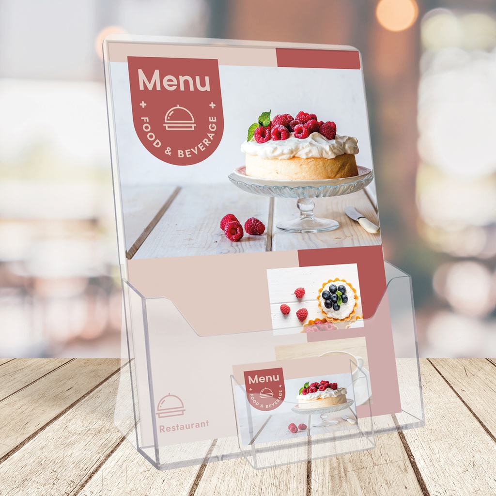 Folderbakje A4 + visitekaartbakje