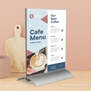 Kaarthouder T-standaard A4 acryl/aluminium