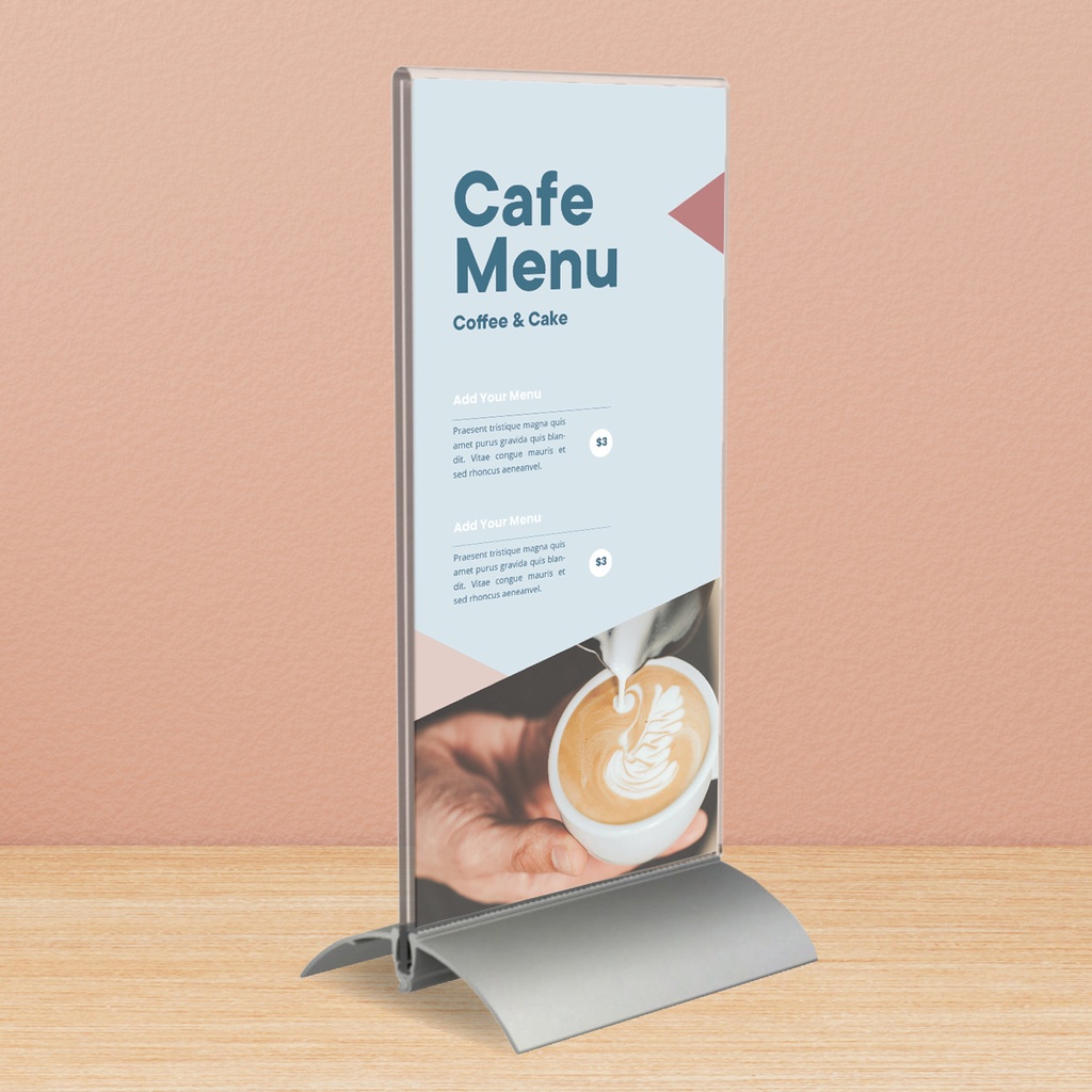 Kaarthouder T-standaard A5 acryl/aluminium