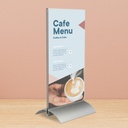 Kaarthouder T-standaard A5 acryl/aluminium