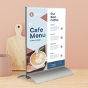 Kaarthouder T-standaard A5 acryl/aluminium