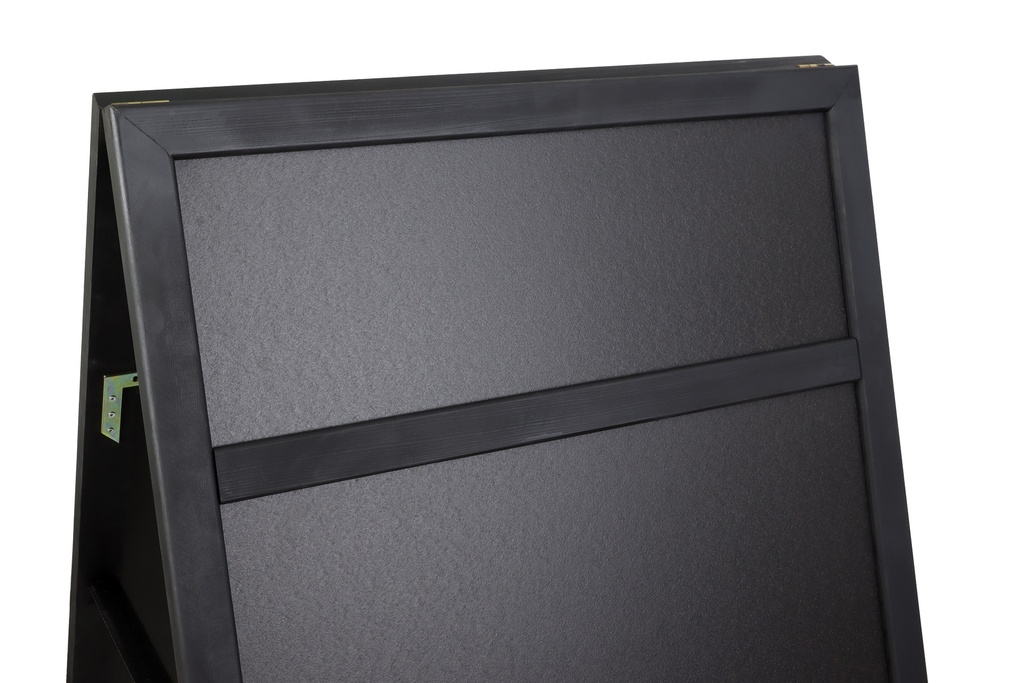 Krijt stoepbord DeLux 66x128 cm met topbord zwart