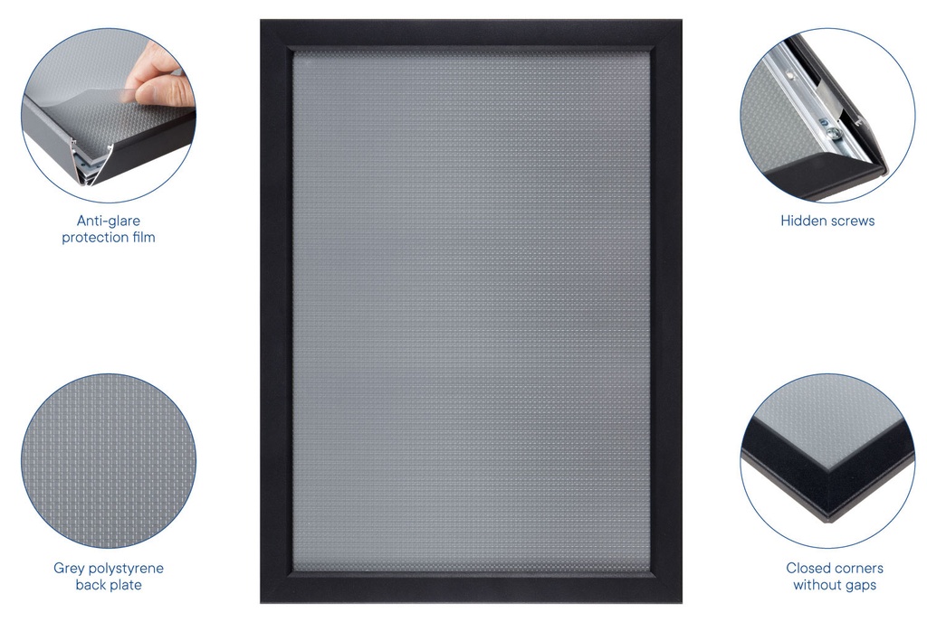 Kliklijst A2 25mm mat zwart