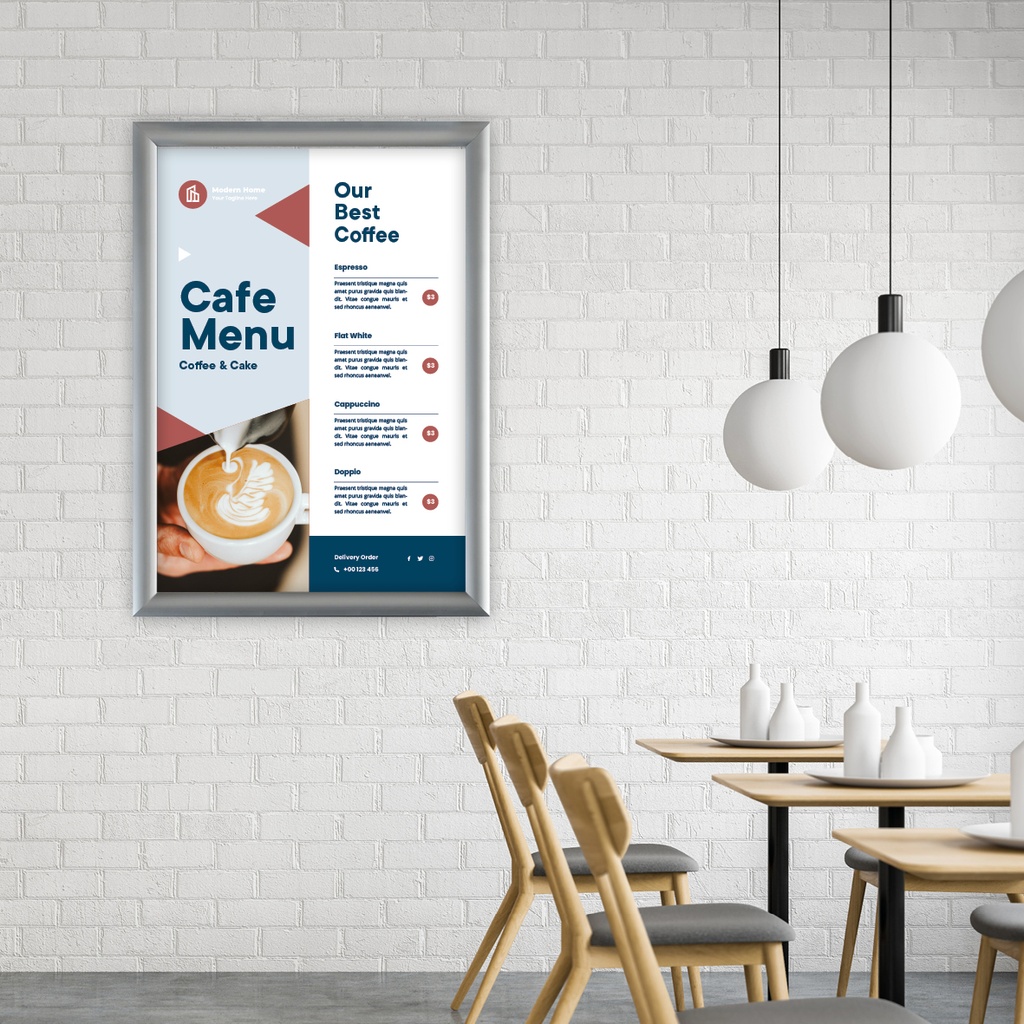 Kliklijst A2 25mm zilverkleurig