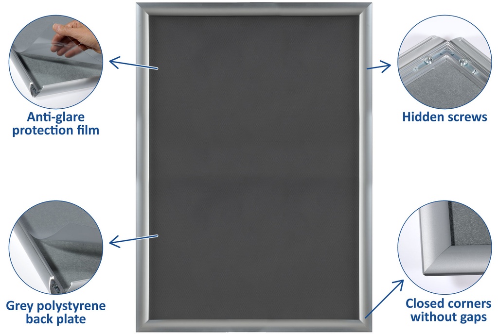 Kliklijst A2 25mm zilverkleurig
