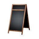 Krijt stoepbord DeLux 66x128 cm met topbord natural